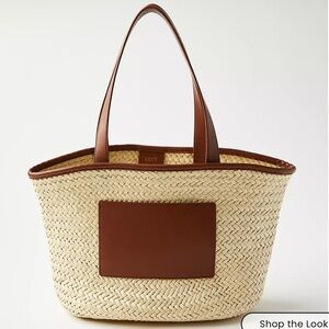 LOFT Tan and Brown Woven Tote
